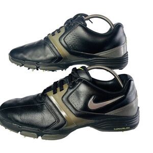 Nike Mens Lunarlon 554684-001 Black Saddled Athletic Golf Shoes Size US 8W